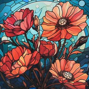 Алмазна мозаїка "Червоні маки" DEEX16300 не повна викладка 30х30 см