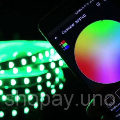 Підсвічування інтер'єру світлодіодною стрічкою 5050 RGB LED 5 м 220 v, Led стрічка в приміщення KT-91 | Зображення 6