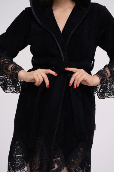 Жіночий халат Nusa 4350 чорний, S | Зображення 5