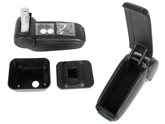 Opel Astra III (04-14) підлокітник у зборі чорна штучна шкіра + монтажний комплект, Опель Астра 3 | Зображення 1