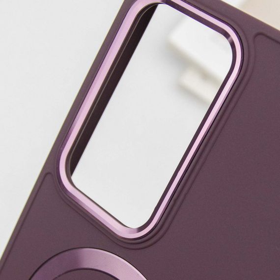 TPU чохол Bonbon Metal Style with MagSafe для Samsung Galaxy S24 Ultra Бордовий / Plum | Зображення 5
