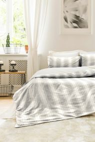 Постельное белье Saheser Stonewashed Ranforce 200 х 220 см Nenas Antrasit