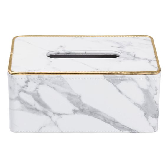 Серветниця з еко шкіри 21.5х13х9 см для кафе і ресторанів Білий мармур HP-3-202 | Зображення 1