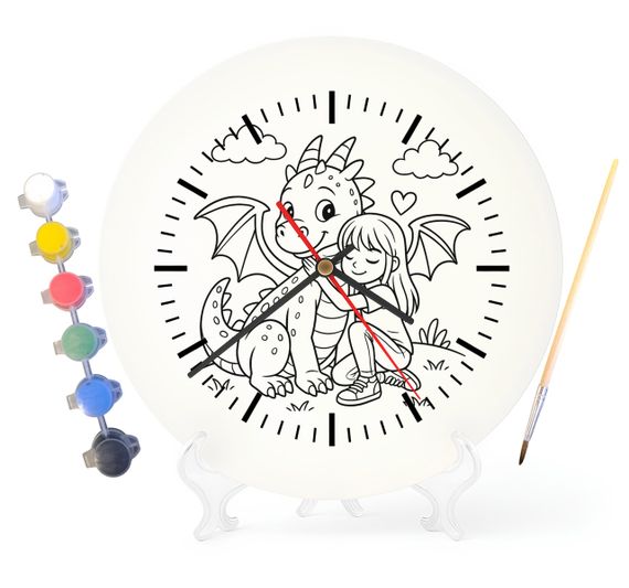 Дитячий набір для творчості годинник розмальовка Дракон 30 см (Г0042)