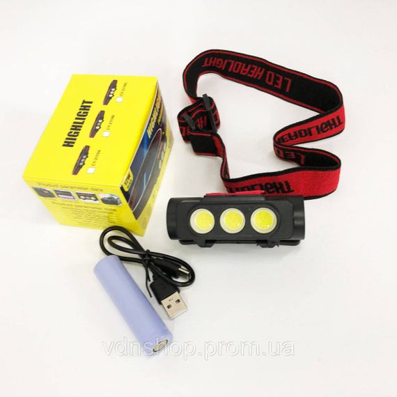 Налобный светильник для работы в темноте PLD-2119C, Фонарь на голову со встроенным аккумулятором TW-50 | Зображення 9