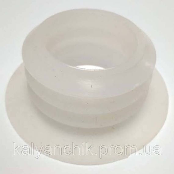 Ущільнювач під колбу кальяну з спідницею силіконовий білий | Зображення 1
