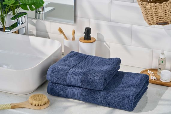 Рушник махровий Ardesto SuperSoft, 70х140см, 100% бавовна, синій (ART2270DBP) | Зображення 3