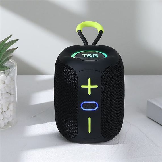 Портативная Bluetooth колонка TG658 8W с RGB подсветкой. Цвет: черный | Зображення 1