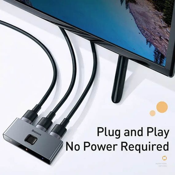 Переходник HUB Baseus Matrix HDMI Splitter (CAHUB-BC0G) Space Gray | Зображення 3