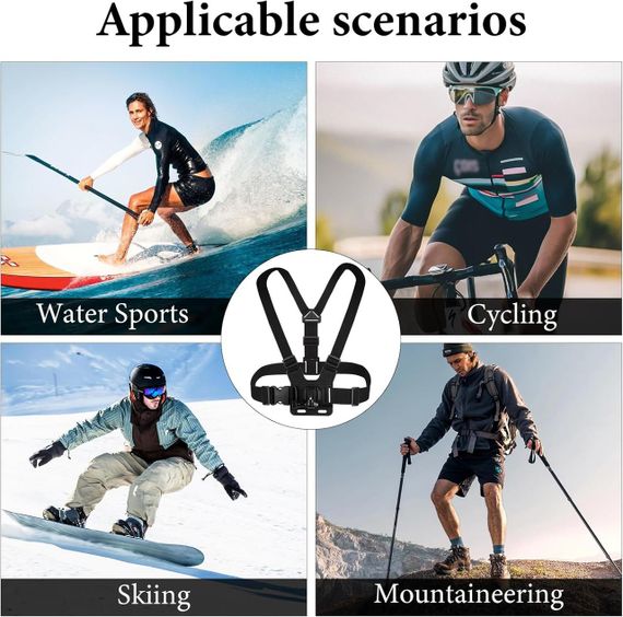 Нагрудне кріплення для екшн-камери для DJI Osmo, Insta360, GoPro Hero, ремінь регульований тримач для Pocket 3, Action5 Pro | Зображення 5
