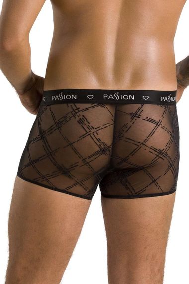 Чоловічі прозорі боксери Passion 032 SHORT JAMES XXL/XXXL Black, сітка Sex Aura | Зображення 1