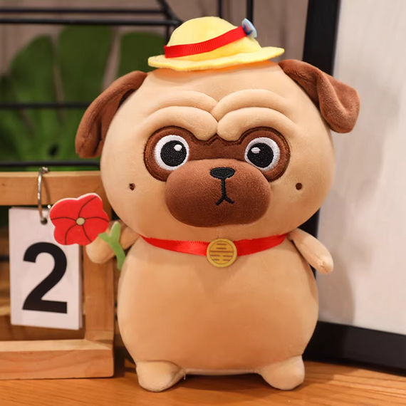 М'яка іграшка Мопсик 24 см, компактний собачка чудовий подарунок для дітей і дорослих | Зображення 1
