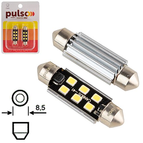 Лампа PULSO/софітні/LED C5W/41мм/CANBUS/9SMD-2835/12v/2,9W/315lm White