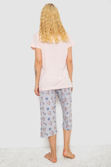 Пижама женская с принтом  -уценка, цвет розовый, 243R7134-U-1 | Зображення 3