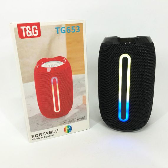 Портативная Bluetooth-колонка TG653 USB с ремешком, аккумуляторная колонка для музыки. Цвет: черный | Зображення 4