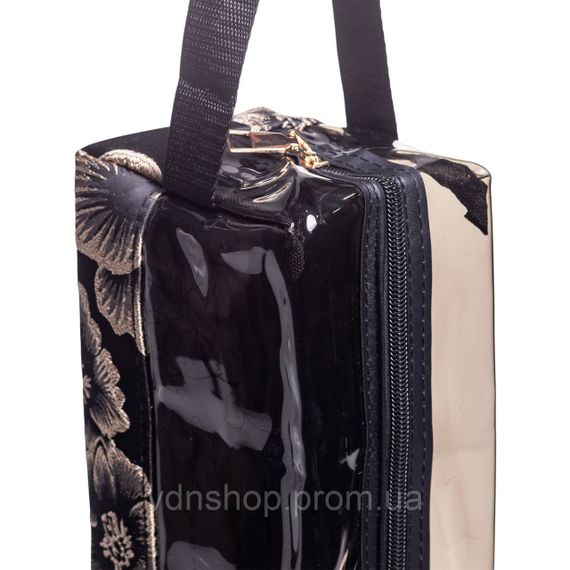 Набір прозорих жіночих косметичок для дому 2 (шт) дорожня косметичка в сумку для косметики, макіяжу, ліків, пензлів Чорний | Зображення 4