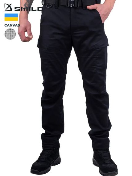 Тактичні штани SMILO cargo canvas black M