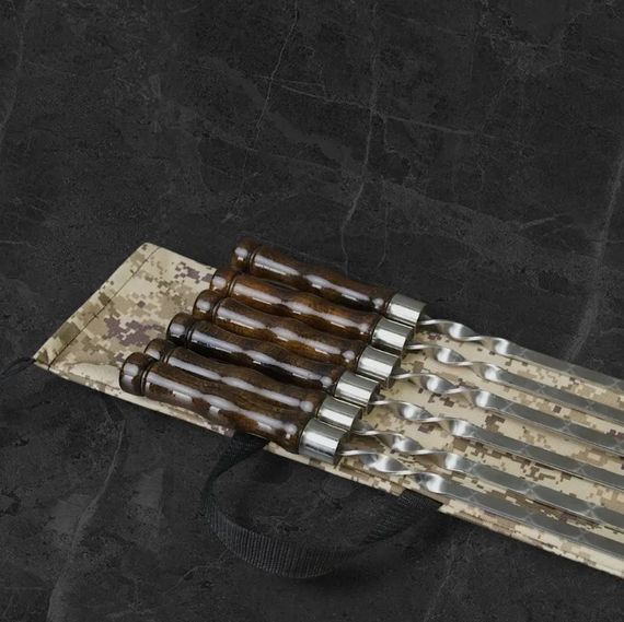 Набір шампурів 64 см "Компакт" у тканинному кейсі 7в1 (піксель) | Зображення 1