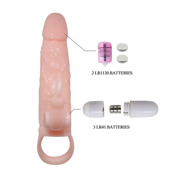 Насадка на член - Brave Man Vibrating Penis Sleeve 5,91" Flesh | Зображення 9