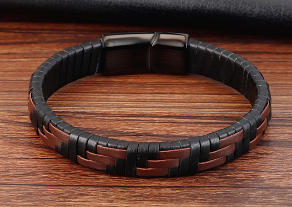 Мужской кожаный браслет Primo Cowboy Lux 21 - Black | Зображення 2
