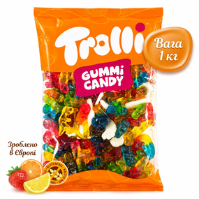 Желейные конфеты Trolli Number One 1 кг, жевательный фруктовый мармелад микс