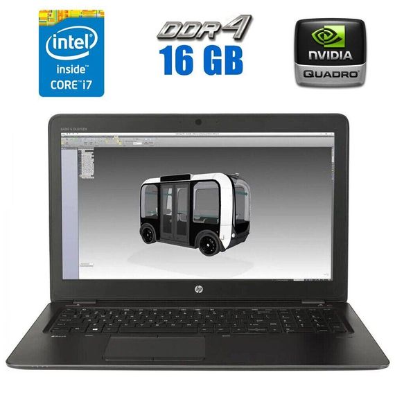 Мобильная рабочая станция HP Zbook 15 G4 / 15.6" (1920x1080) IPS / Intel Core i7-7700HQ (4 (8) ядра по 2.8 - 3.8 GHz) / 16 GB DDR4 / 480 GB SSD / nVidia Quadro M2200, 4 GB GDDR5, 128-bit / WebCam / 3G б/у
