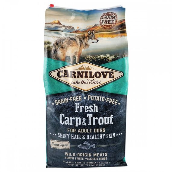Корм сухий Carnilove Fresh Carp and Trout for Adult dogs для дорослих собак усіх порід з коропом та фореллю 12 кг | Зображення 2
