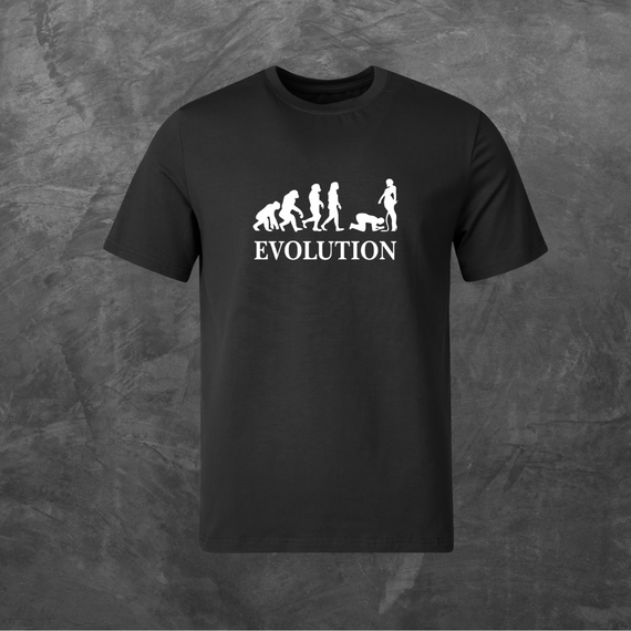Футболка унісекс з принтом Evolution базова чорна XS
