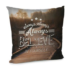 Подушка диванная с бархата Always believe in yourself 45x45 см (45BP_ORG009)