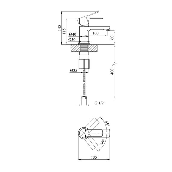 Змішувач для раковини Kroner KRM Bremen - C010 (CV012069) | Зображення 1