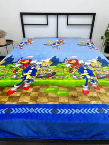 Детский плед велсофт Sonic «Соник» 150×200 см мягкий и теплый плед с любимыми героями мультфильма