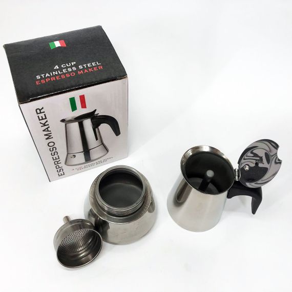 Гейзерная кофеварка из нержавейки, Кофейник гейзерный, Кофеварка гейзерная с индикатором JY-13 | Зображення 5