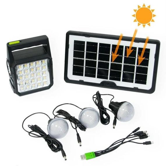 Портативна зарядна станція з сонячною панеллю та 3 LED-лампами XPRO GD-105 (45599-GD 105_510) | Зображення 2