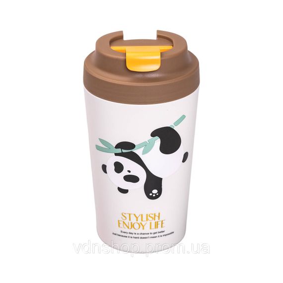 Термочашка Panda з порцелянаовою колбою 380 мл Коричнева HP-14-12BR | Зображення 3