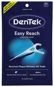 Флоc-зубочистки DenTek Complete Clean Easy Reach Floss Picks комплексне очищення задніх зубів, 75 шт.