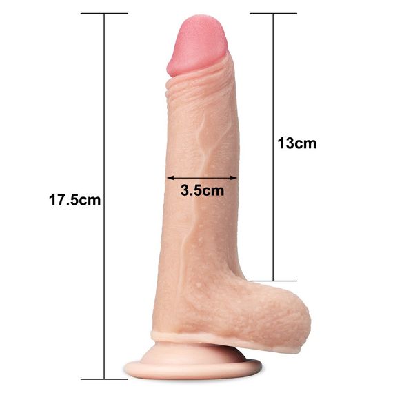 Фалоімітатор 7'' Sliding Skin Dual Layer Dong Sex Aura | Зображення 2