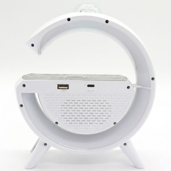 Лампа-ночник с беспроводной зарядкой, Bluetooth-колонкой и RGB LED подсветкой 15Вт + дискокуля, YN-2366 | Зображення 5
