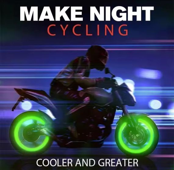 Зелені флуоресцентні (неонові) ковпачки на ніпель для велосипеда, машини, мотоцикла, самоката | Зображення 5