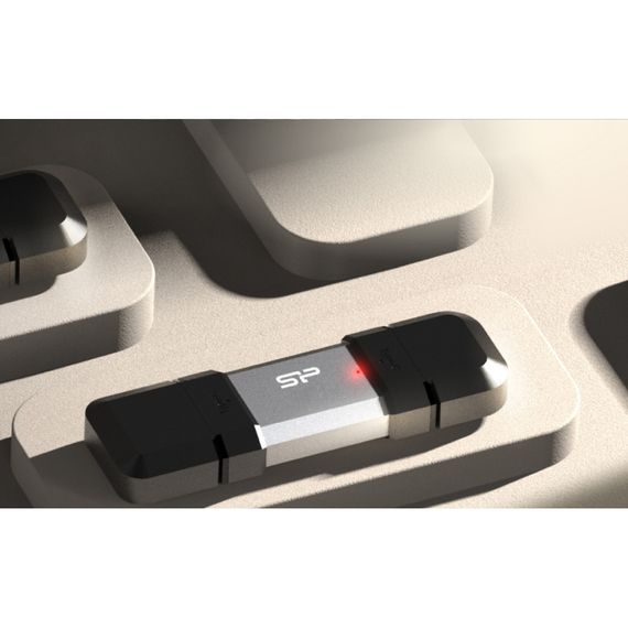 USB флеш накопичувач Silicon Power USB 64G SILICON POWER usb3.2+TypeC Mobile C51 (SP064GBUC3C51V1S) | Зображення 3