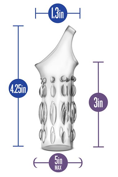 Насадка на пеніс STUDDED sleeve RING CLEAR, Прозрачный | Зображення 3