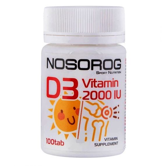Вітамін D для спорту Nosorog Nutrition Vitamin D3 2000 IU 100 Tabs
