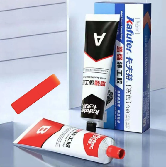 Клей для металла двухкомпонентный 100г - Kafuter metal glue strong - міцний клей для металу | Зображення 3