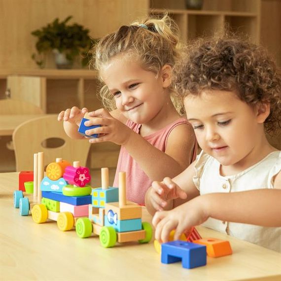 Дерев'яна каталка Viga Toys Поїзд із блоків (50089) | Зображення 4