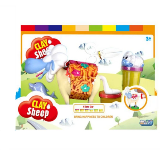 Набор теста для лепки 3 баночки с формами Овечка Clay Sheep