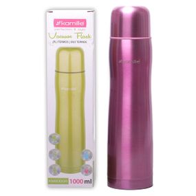 Термос розовый 1000ml из нержавеющей стали