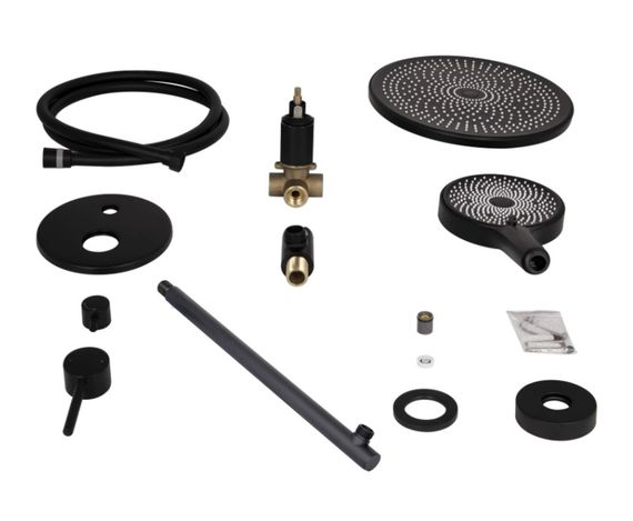 Душова система універсальна Qtap Scorpio Black Matt прихованого монтажу QTSCO113BLM45897 | Зображення 1