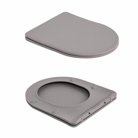 Унитаз подвесной Qtap Robin Ultra Quiet 520×365×340 мм, Stone grey, с сиденьем Slim Duroplast / Soft-close / Quick Release | Зображення 7