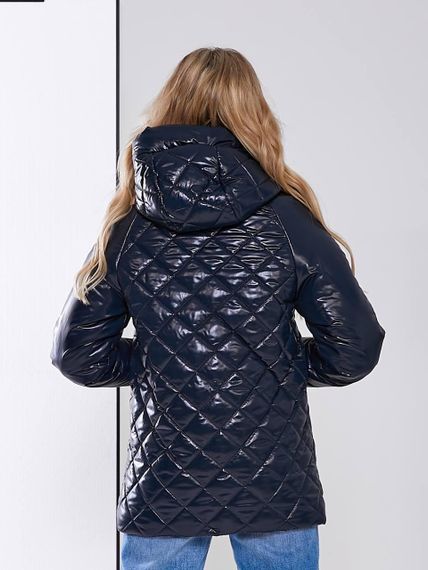 Жіноча стьобана куртка з блиском, арт.504, графіт | Зображення 1