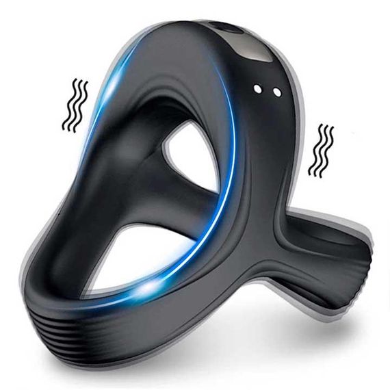 Тройное эрекционное виброкольцо на пенис и мошонку USB