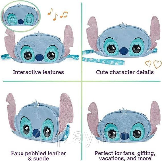 Интерактивная сумочка кошелек Дисней Стич Оригинал Purse Pets Stitch Plush Crossbody Bag | Зображення 3